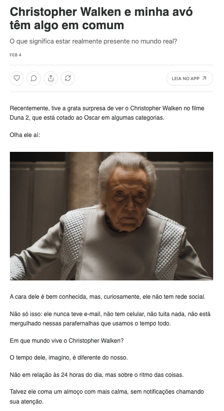 Conteúdo com abordagem de copy sutil e narrativa envolvente, explorando storytelling para capturar a atenção do leitor.