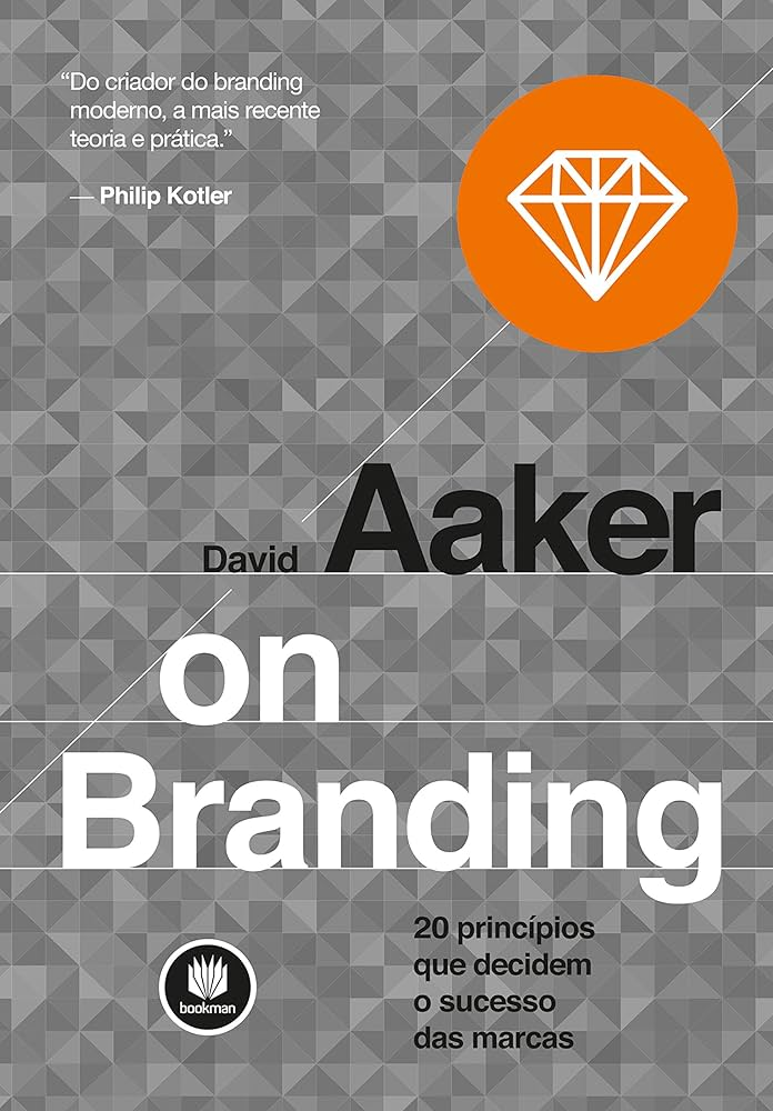 Capa do livro Aaker on Branding de David Aaker, destacando 20 princípios fundamentais para o sucesso das marcas.