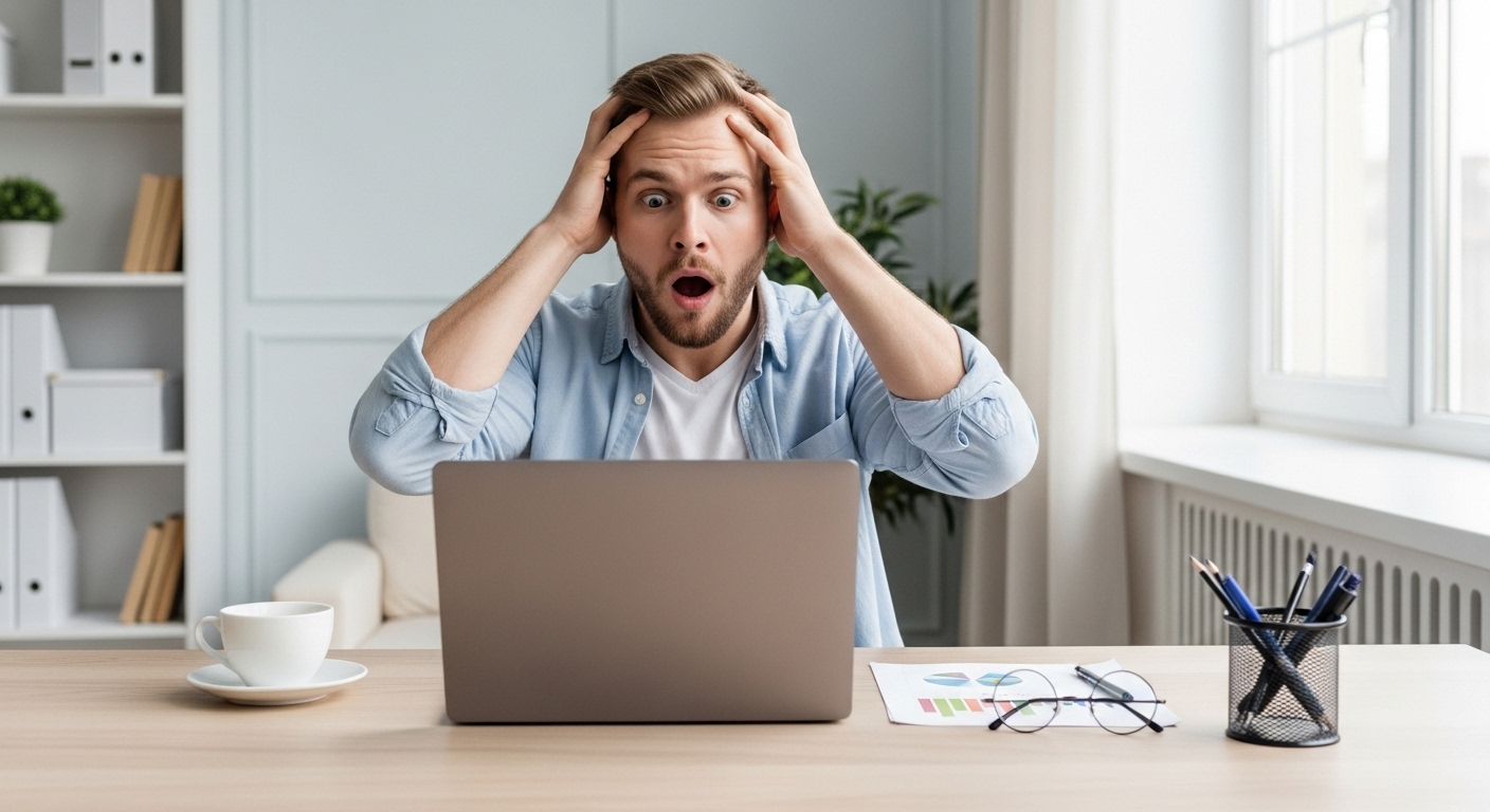 Profissional enfrentando problemas em campanhas de Tráfego Pago e demonstrando frustração com os resultados.